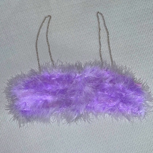 SHEIN Tops - SHEIN Lavender Y2K Feather Top